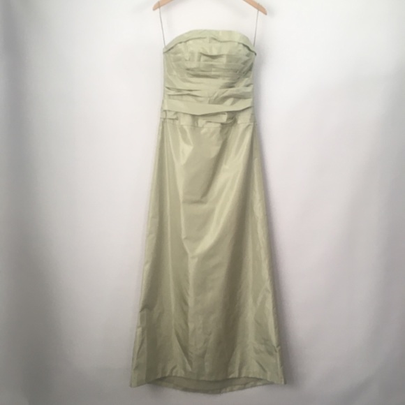 Donated Amsale strapless light green bridesmaids - Picture 3 of 7